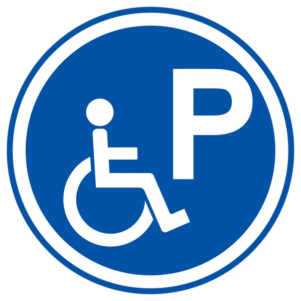 Invaliden Parking Symbool Teken Vector Illustratie Isoleren Witte Achtergrond Label — Stockvector