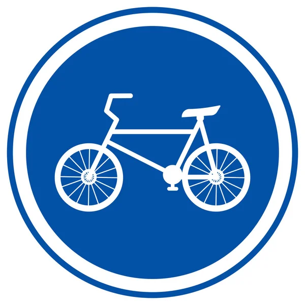 Bicicletas Lane Apenas Trânsito Road Sign Ilustração Vetorial Isolar Etiqueta — Vetor de Stock