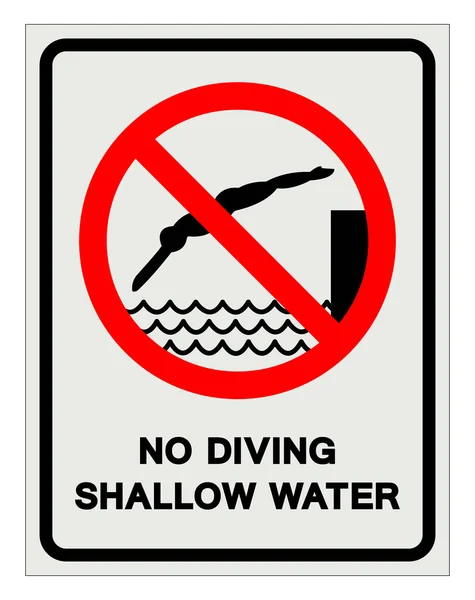Diving Shallow Water Symbool Vector Illustration Geïsoleerd Witte Achtergrond Label — Stockvector