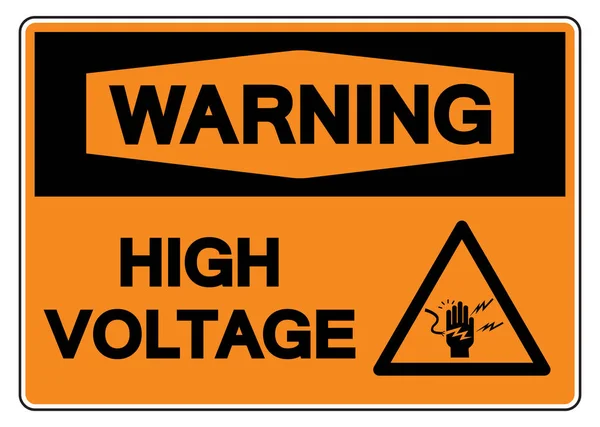 Waarschuwing High Voltage Symbool Sign Vector Illustration Isolate White Background — Stockvector