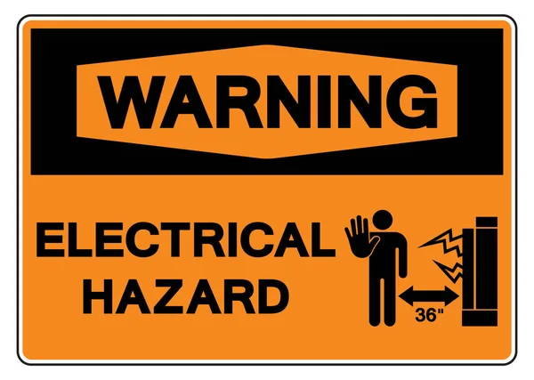 Warning Electrical Hazard Symbol Sign Vector Illustration Isolate White Background — Stock Vector