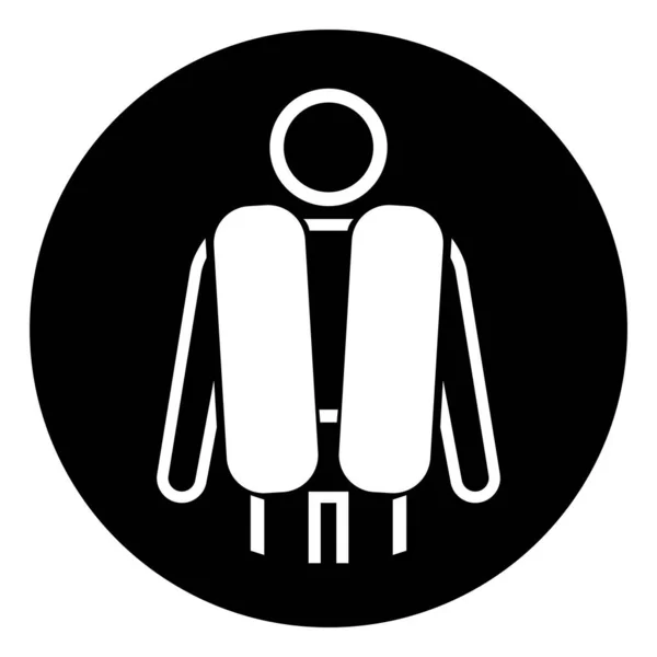 Life Jacket Için Sembol Şareti Vektör Llüstrasyonu Beyaz Arkaplan Etiketinde — Stok Vektör