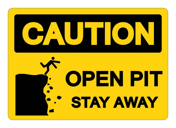 Open Pit Stay Away Symbol Sign Vector Illustration Isolate White — 스톡 벡터