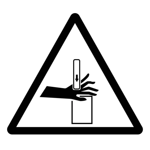 Aplastamiento Advertencia Corte Signo Símbolo Peligro Para Mano Ilustración Vectorial — Archivo Imágenes Vectoriales
