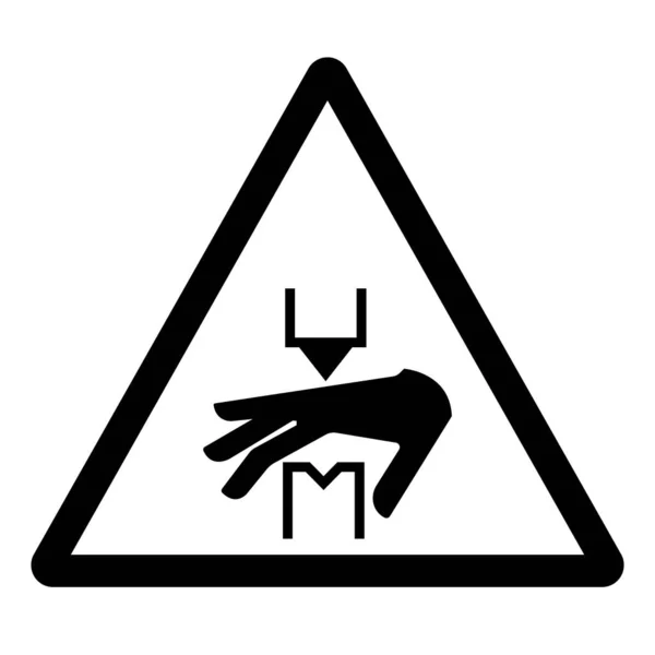 Signo Símbolo Perigo Esmagamento Mão Aviso Ilustração Vetor Isolar Etiqueta — Vetor de Stock