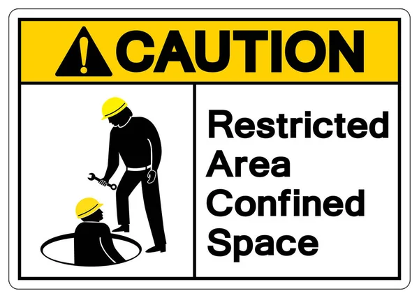 Caution Confined Space Restricted Area Symbol Sign Vector Illustration Isolated — Stock Vector