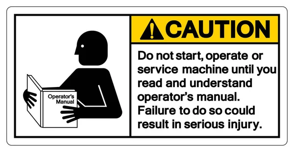 Caution Read Understand Technical Manual Servicing Machine Symbol Sign Vector — Stock Vector