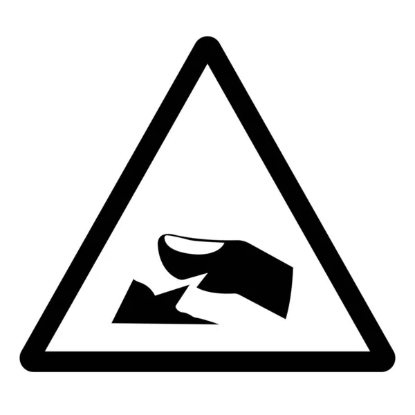 Parmak Tehlike Sembol Şaretinin Uyarı Kenarı Vektör Llüstrasyonu Beyaz Arkaplan — Stok Vektör