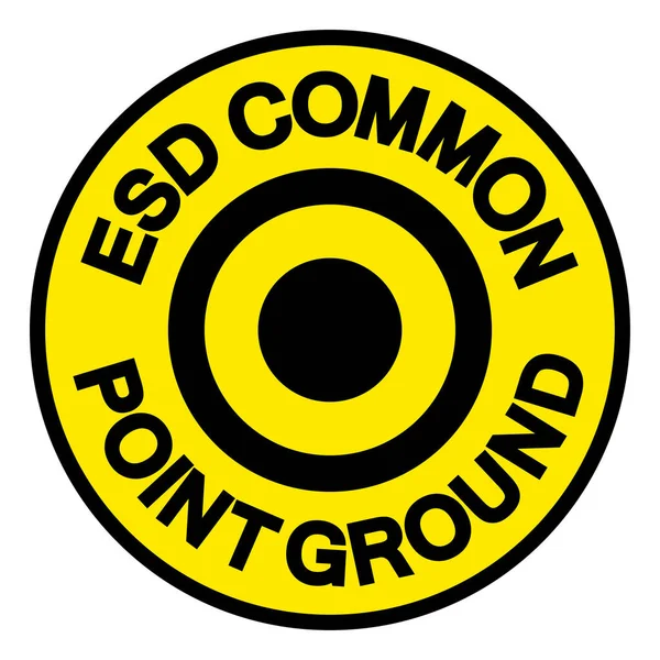 Esd Common Point Ground Symbol Znak Ilustracja Wektora Izolowane Białym — Wektor stockowy