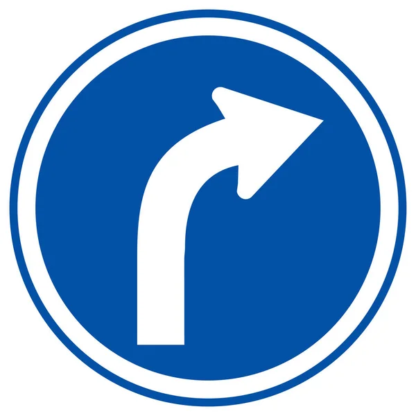 曲线型右交通路标 矢量图解 白色背景隔离 Eps10 — 图库矢量图片