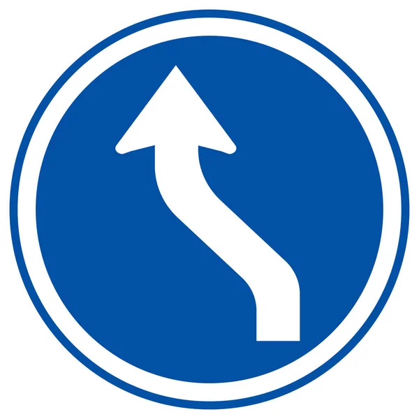 Sinal Esquerdo Curvo Estrada Tráfego Ilustração Vetor Isolar Símbolos Brancos — Vetor de Stock