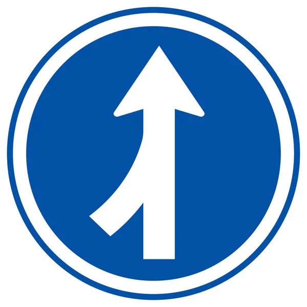 Yol Solu Trafik Şareti Vektör Llüstrasyonu Beyaz Arkaplan Etiketinde Zole — Stok Vektör