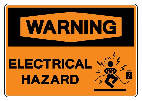 Warning Electrical Hazard Symbol Sign Vector Illustration Isolate White Background — Archivo Imágenes Vectoriales