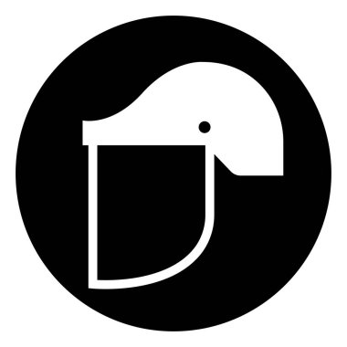 Face Shield Simge İşareti, Vektör İllüzyonu, Beyaz Arkaplan Etiketinde İzole Edilmesi Gerekiyor. EPS10 