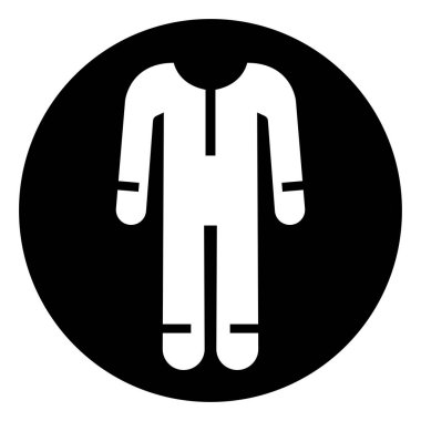 Koruyucu Giysi Sembol İşareti, Vektör İllüzyonu, Beyaz Arkaplan Etiketinde İzole Etki. EPS10 