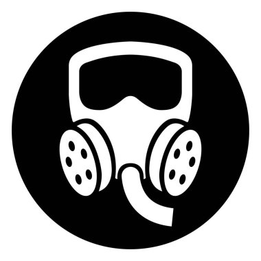 Solunum Koruyucu Sembol İşareti Giyin, Vektör İllüzyonu, Beyaz Arkaplan Etiketinde İzole Edildi. EPS10 