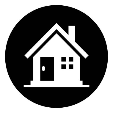 Beyaz Arkaplan Etiketinde İzole Edilmiş Ev Sembolü, Vektör İllüstrasyonu. EPS10 