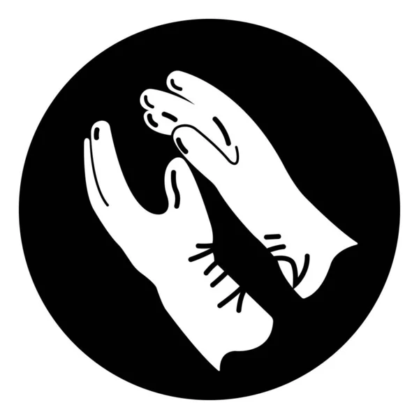 Φορέστε Λαστιχένια Γάντια Σύμβολο Διανυσματική Απεικόνιση Απομονώστε Λευκό Φόντο Ετικέτα — Διανυσματικό Αρχείο