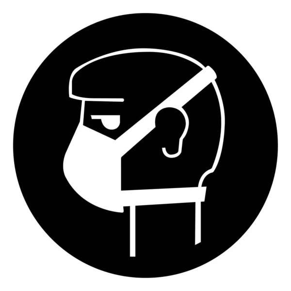 Signe Symbole Masque Visage Usure Illustration Vectorielle Isolement Sur Étiquette — Image vectorielle
