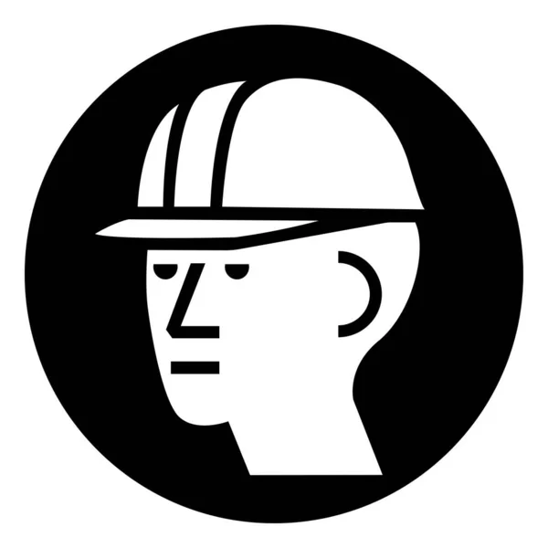 Viseljen Hard Hat Symbol Sign Vector Illustration Izolált Fehér Háttér — Stock Vector