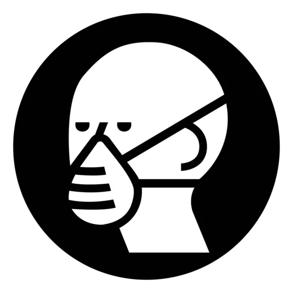 Nosić Znak Maski Ilustracja Wektora Izolacja Białym Tle Etykiety Eps10 — Wektor stockowy