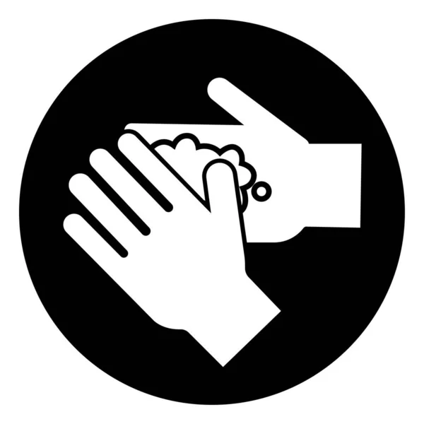 Lave Seu Sinal Símbolo Mão Ilustração Vetorial Isolado Etiqueta Fundo —  Vetores de Stock