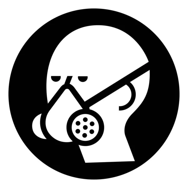 Nosić Symbol Ochrony Dróg Oddechowych Ilustracja Wektora Izolowane Białym Tle — Wektor stockowy