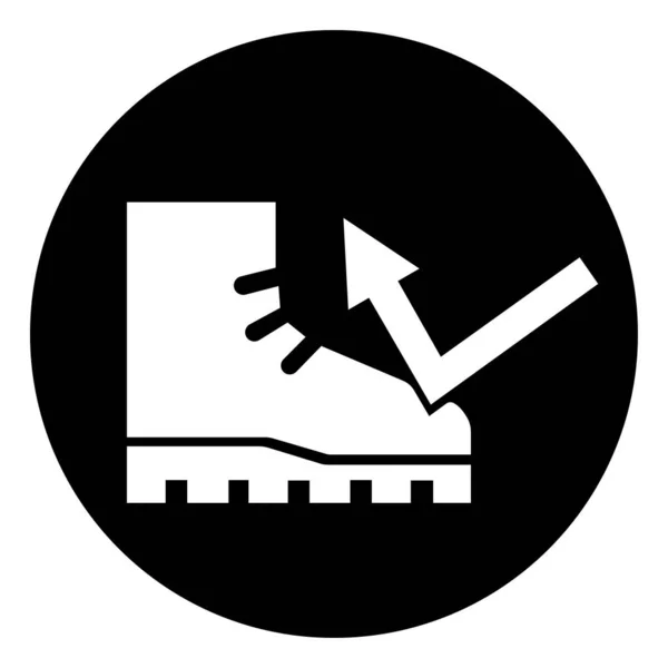 Signo Símbolo Zapatos Dedo Del Pie Acero Ilustración Vectorial Aislamiento — Archivo Imágenes Vectoriales