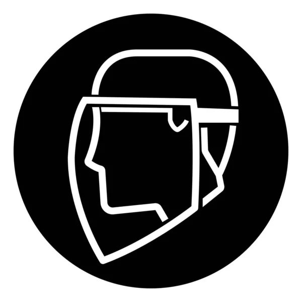 Face Shield Required Symbol Sign Wektor Ilustracja Izolacja Białym Tle — Wektor stockowy