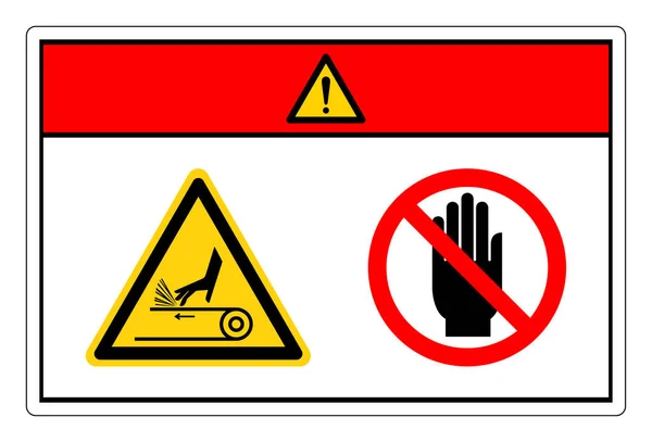 Κίνδυνος Χέρι Κίνηση Ιμάντα Τριβής Μην Αγγίζετε Σύμβολο Σημάδι Διανυσματική — Διανυσματικό Αρχείο