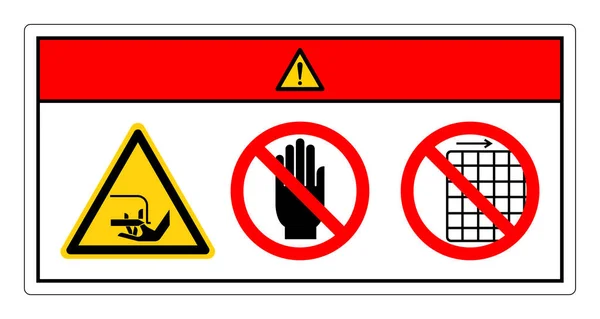 Gevaar Snijden Gevaar Niet Aanraken Niet Verwijderen Guard Symbool Sign — Stockvector