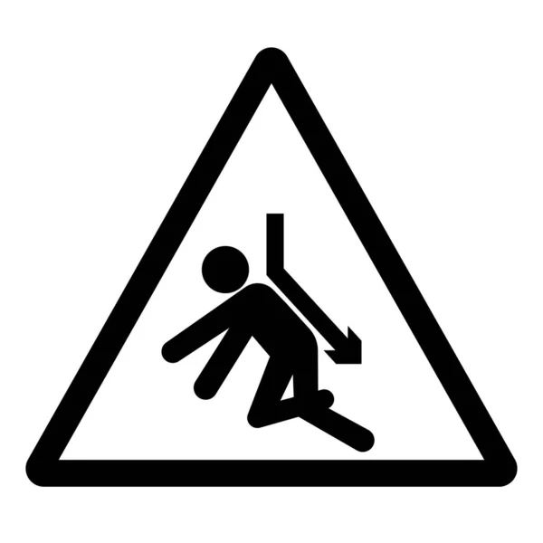 Fuerza Aplastamiento Advertencia Desde Arriba Signo Símbolo Ilustración Vectores Aislamiento — Vector de stock