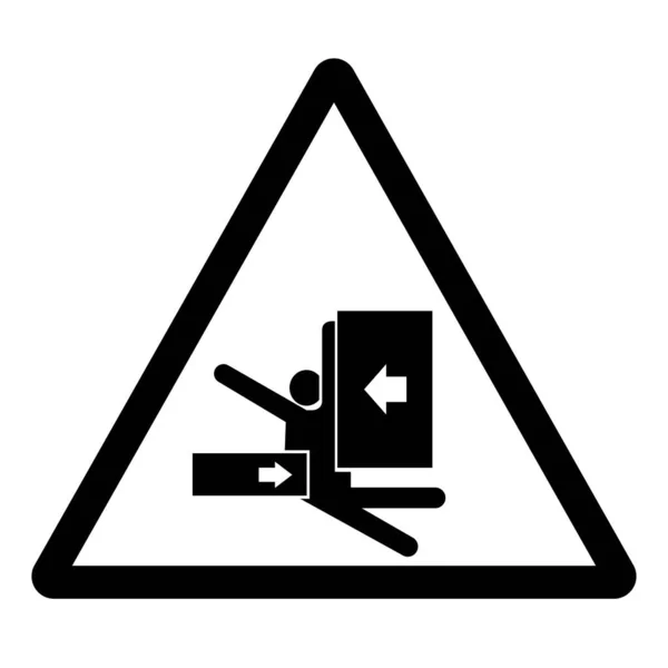 Fuerza Aplastamiento Del Cuerpo Advertencia Signo Símbolo Lateral Ilustración Vectorial — Vector de stock
