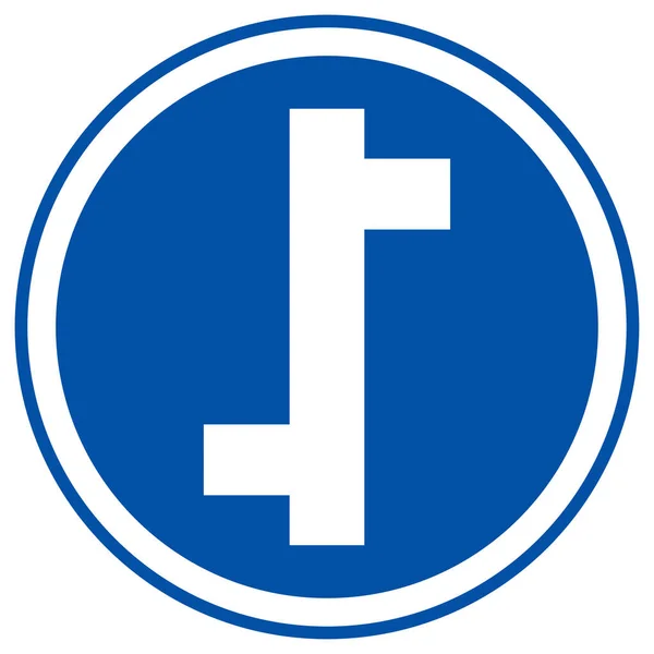 Staggered Junction Traffic Road Sign Διάνυσμα Εικονογράφηση Απομονώστε Λευκό Φόντο — Διανυσματικό Αρχείο