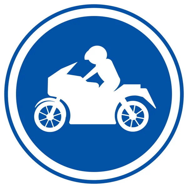 Motocicleta Paseo Carril Solo Señal Tráfico Vector Ilustración Aislar Etiqueta — Vector de stock