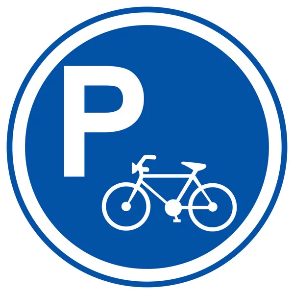 自転車駐車シンボルサイン ベクトルイラスト 白い背景ラベルに隔離 エプス10 — ストックベクタ