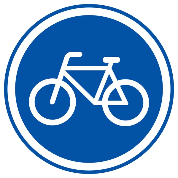 Cyklar Lane Endast Trafik Vägskylt Vektor Illustration Isolera Vit Bakgrund — Stock vektor