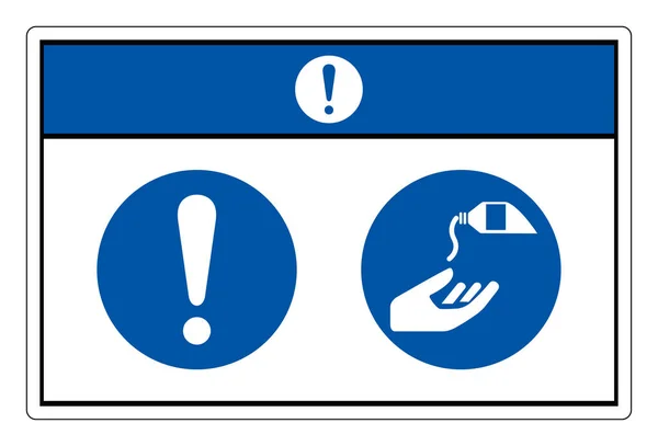 Aviso Utilice Signo Símbolo Crema Barrera Ilustración Vectores Aislado Etiqueta — Vector de stock