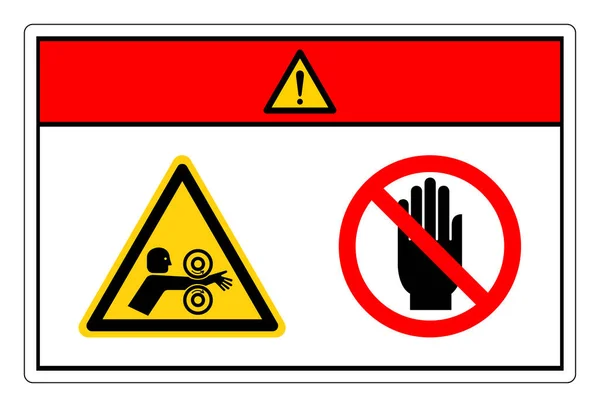 Danger Bras Enchevêtrement Rouleaux Droite Touchez Pas Signe Symbole Illustration — Image vectorielle