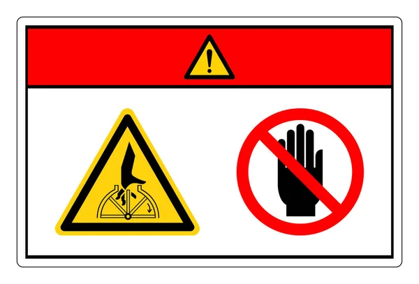Niebezpieczeństwo Ręczne Splątanie Obracanie Nie Dotykać Symbol Znak Ilustracja Wektora — Wektor stockowy