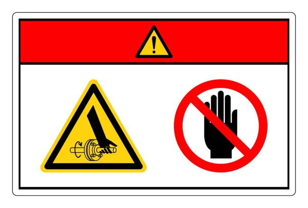 Perigo Emaranhamento Eixo Rotação Mão Não Toque Sinal Símbolo Ilustração — Vetor de Stock