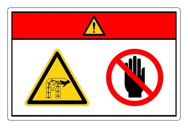 Les Pièces Mobiles Danger Peuvent Écraser Couper Signe Symbole Pas — Image vectorielle