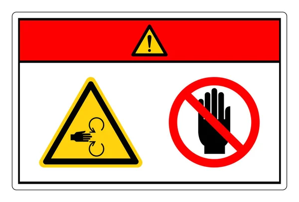 Danger Hand Crush Rotating Hazard Touch Symbol Sign Vector Illustration — Stock Vector