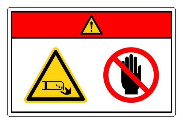 Niebezpieczne Cięcie Zagrożenia Palcem Nie Dotykaj Znaku Symbolicznego Ilustracja Wektora — Wektor stockowy