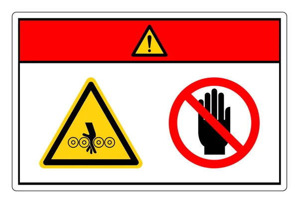 Danger Crush Hazard Nicht Berühren Symbol Zeichen Vektorillustration Isolieren Auf — Stockvektor