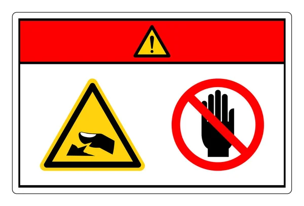 Perigo Afiado Borda Dedo Perigo Não Toque Sinal Símbolo Ilustração —  Vetores de Stock
