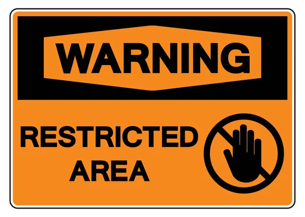 Advertencia Signo Símbolo Área Restringida Ilustración Vectorial Aislamiento Etiqueta Fondo — Archivo Imágenes Vectoriales
