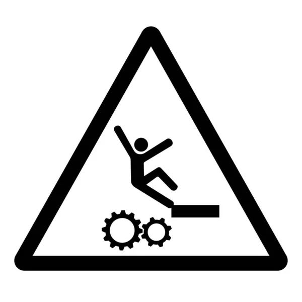 Advarsel Falling Moving Machinery Hazard Symbol Tegn Vektor Illustration Isolere – Stock-vektor