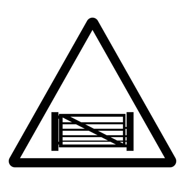 Avvertimento Mantenere Cancello Simbolo Chiuso Segno Illustrazione Vettoriale Isolare Etichetta — Vettoriale Stock
