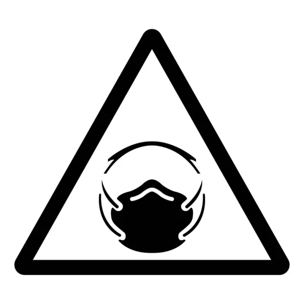 Varování Noste Symbol Ochrany Proti Prachu Masky Vektorové Ilustrace Izolovat — Stockový vektor